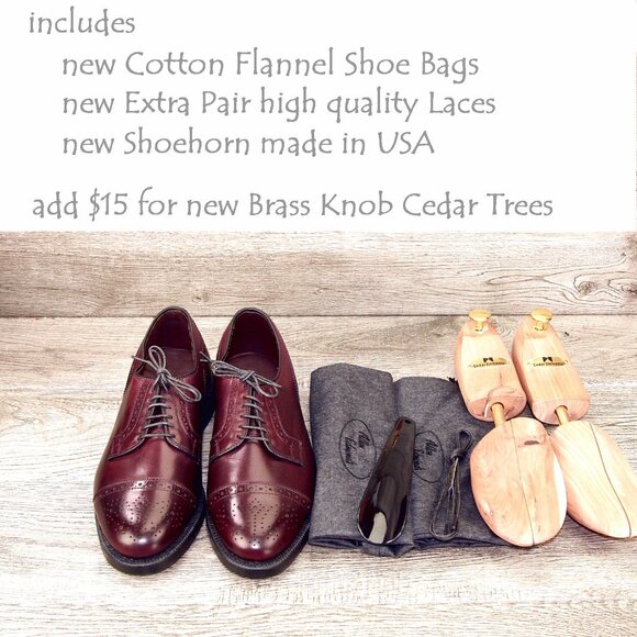 * NIB * $530 Allen Edmonds HANCOCK Independence 7.5 D Burgundy * add $15 Trees - Picture 4 of 13